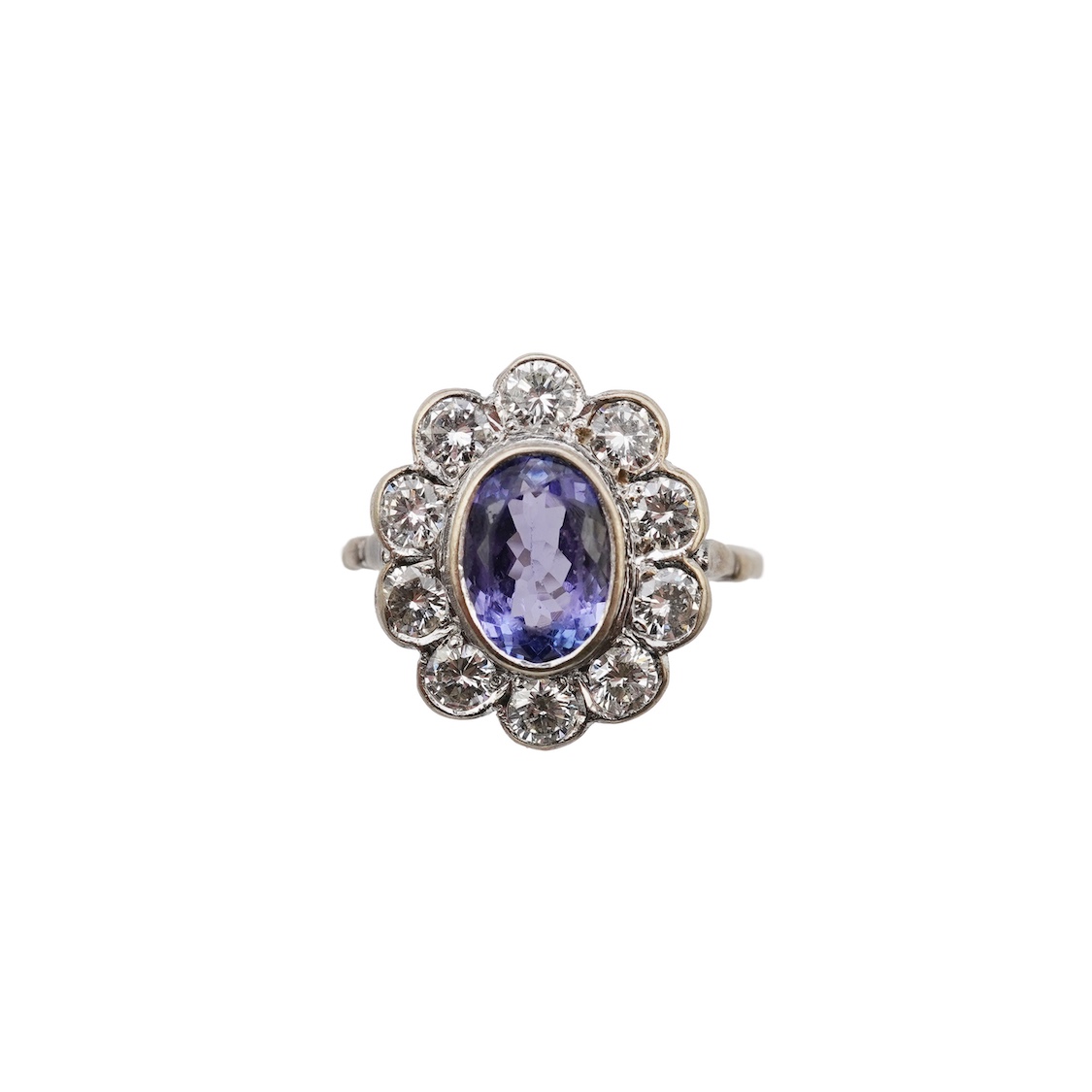 A tanzanite and diamond ring